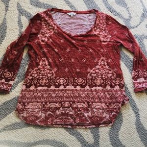 Lucky Brand Rust Orange Knit Top